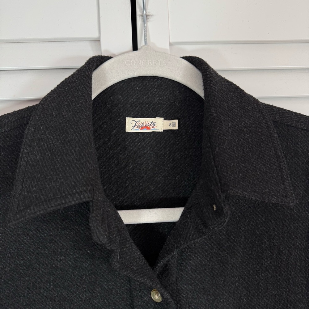Faherty Legend Sweater Shirt Heathered Black Twill Button Up Small - Picture 3 of 10